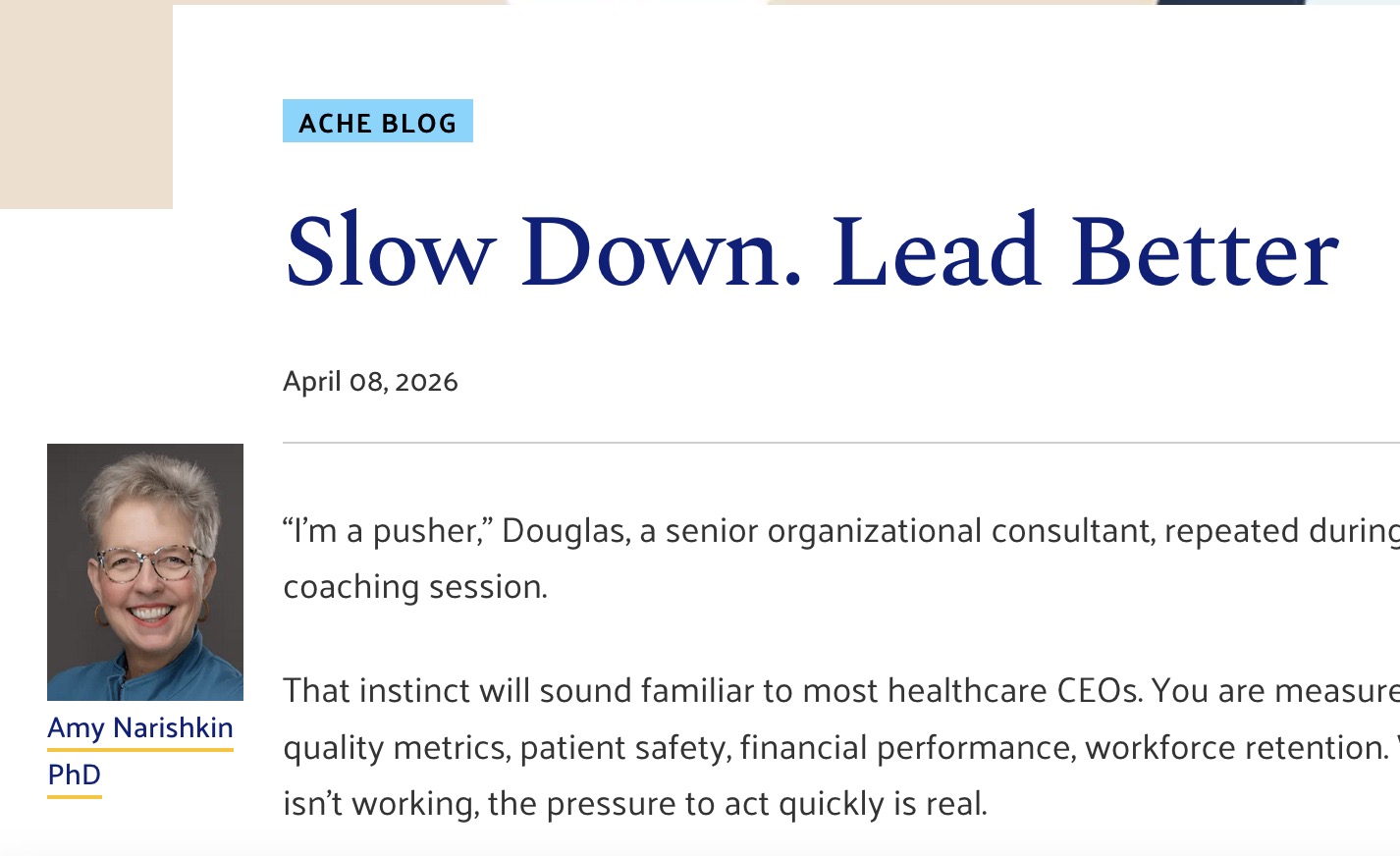 Slow Down. Lead Better